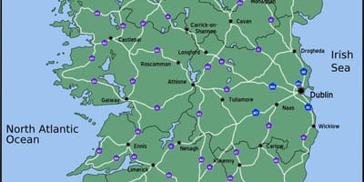 Karta körning karta över irland avstånd