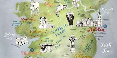 Karta för karta över irland affisch