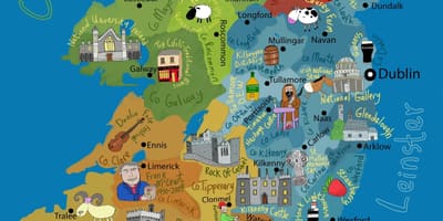 Tecknad karta över irland