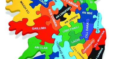 Karta för karta över irland som gaeilge