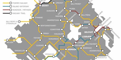 Karta över norra irland järnvägsnätet