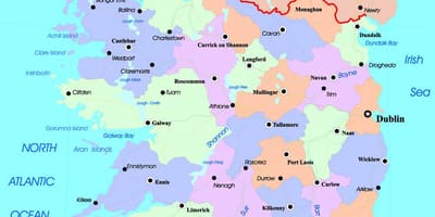 Politisk karta över irland och nordirland