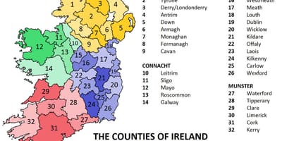 Karta över irland visar provinser