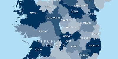 Karta över redigerbara karta över irland