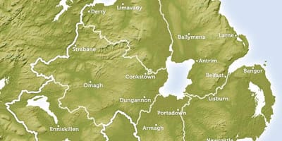 Karta över det regionala karta över norra irland