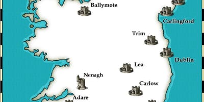 Karta på slott i irland