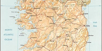 Karta stor karta över irland till salu