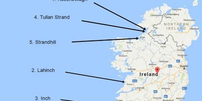 Karta för att surfa på irland