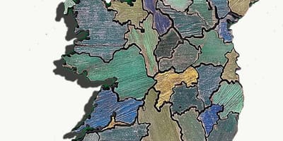 Karta av trä-karta över irland
