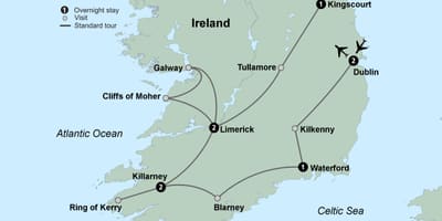Karta över turist karta över södra irland