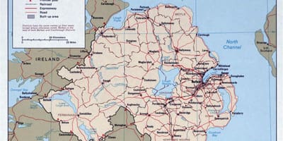 Karta över vägen karta över irland och nordirland