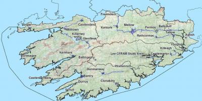 Detaljerad karta över västra irland